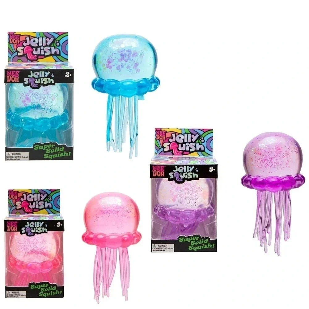 NeeDoh Jelly Squish Stress Toy Jellyfish Fidget‎ Sensory Squeeze Squishy Set 3